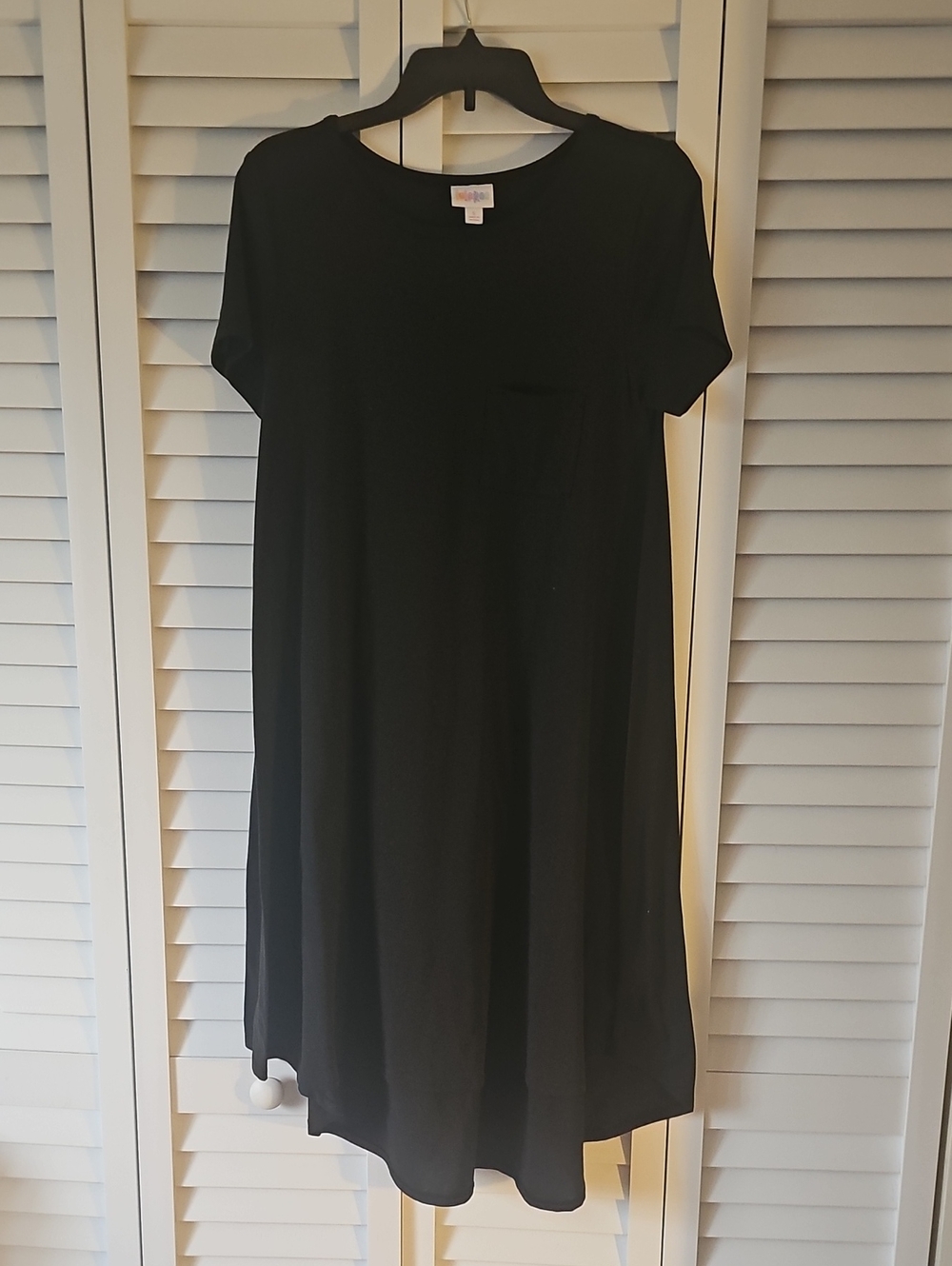 LuLaRoe Black Short-Sleeve Midi Shift Dress